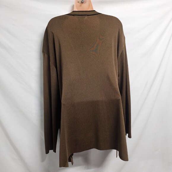 Exclusively Misook Women Open Knit Tailored Jacket Size 2X Brown - Picture 8 of 12